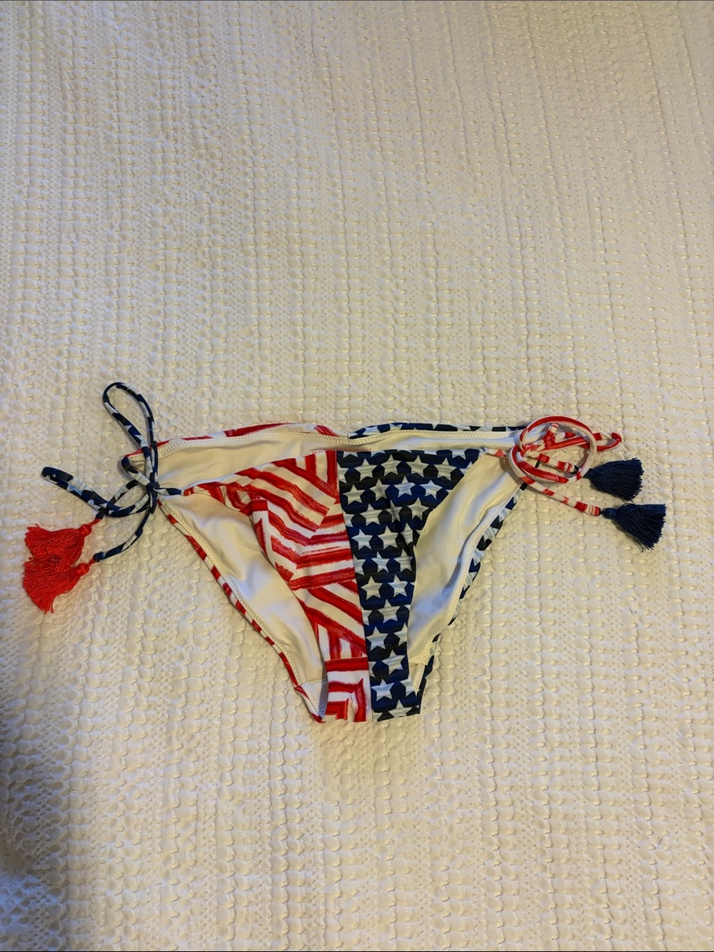 Victoria Secret Patriotic Stars & Stripes Tie-Side Bikini Bottom